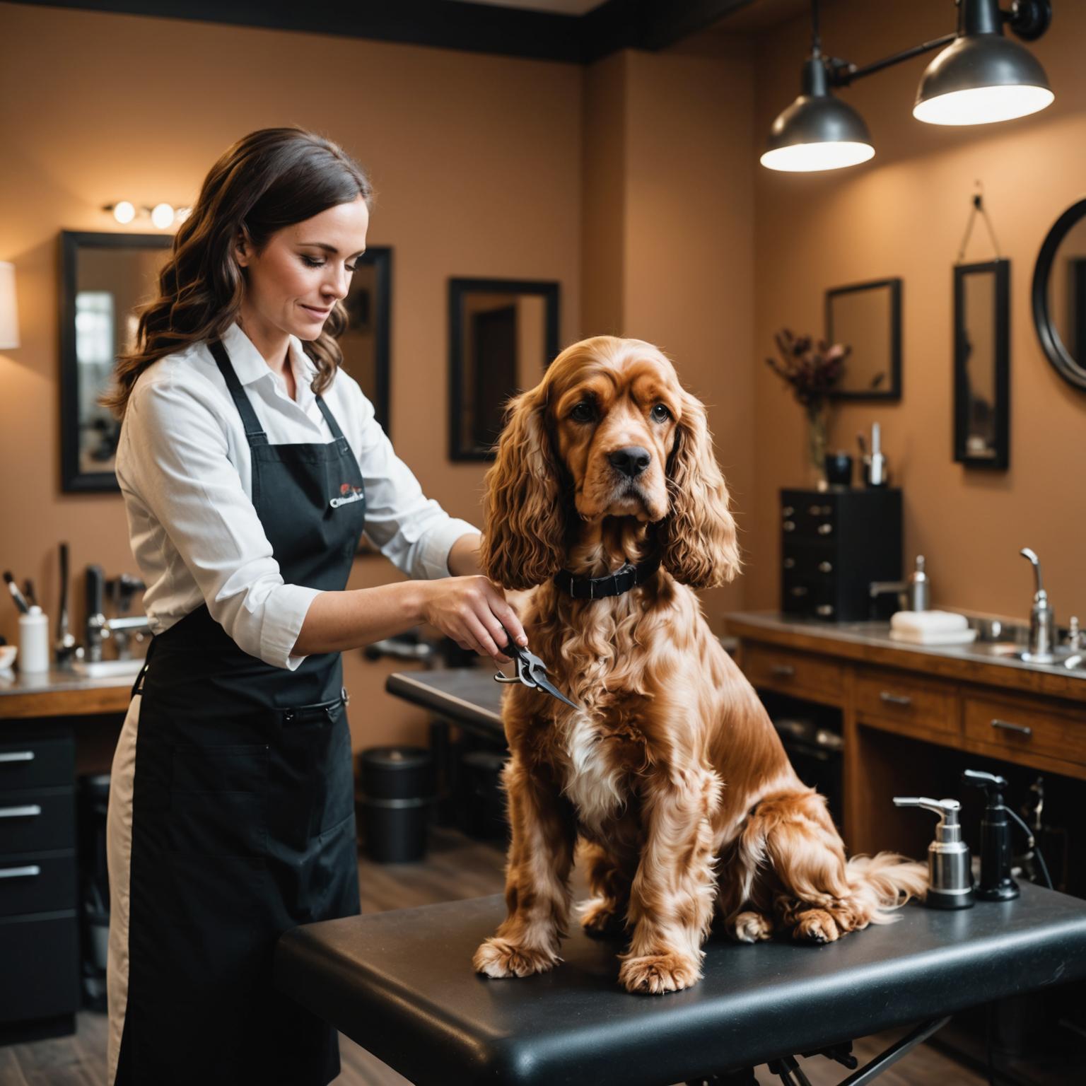 Freshly styled poodle after a full grooming session