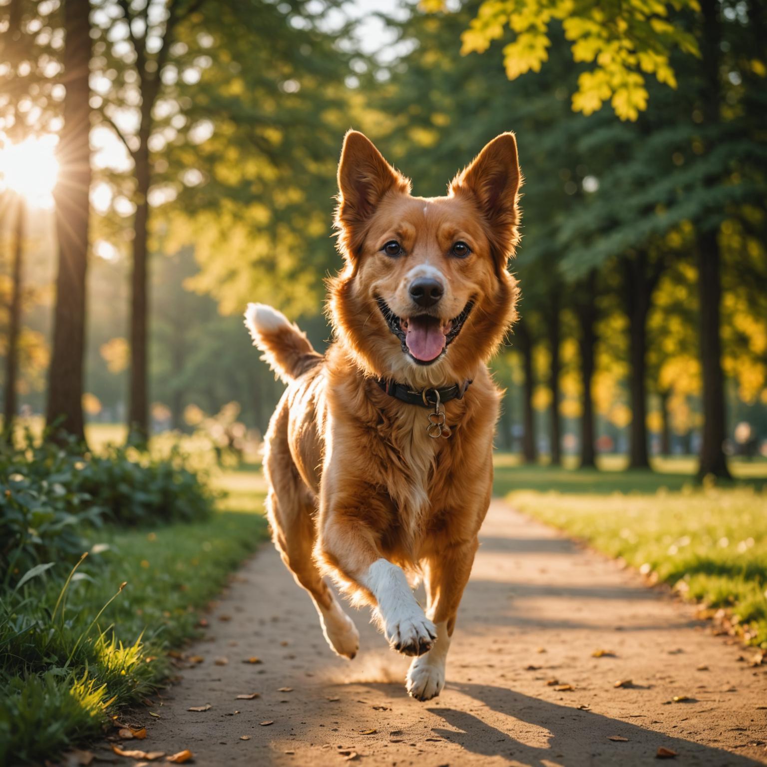 Happy dog running outdoors in a Melbourne park