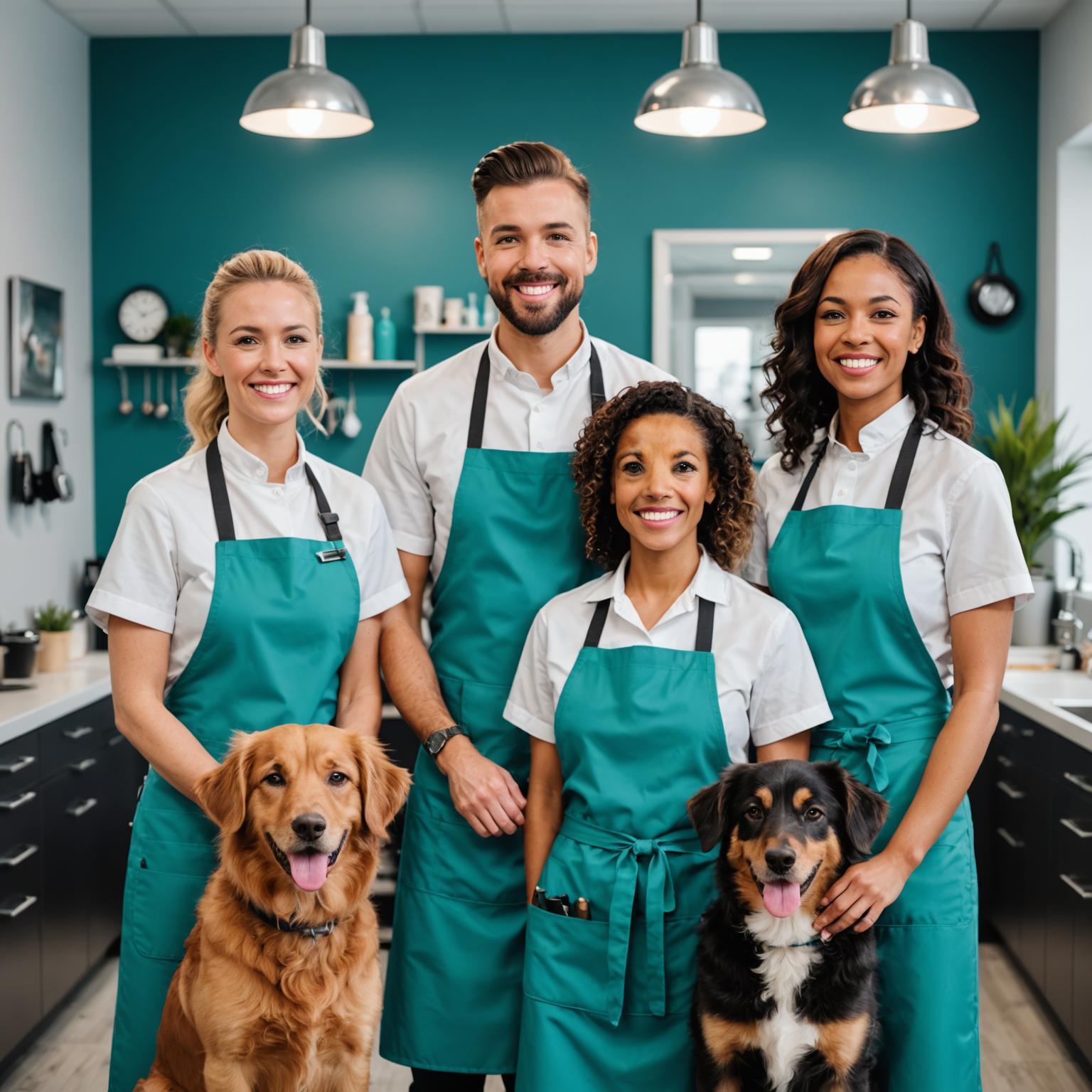 The PawPerfect Grooming team gathered together at our salon